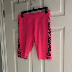 Women's FILA Hot Pink Logo Bike Shorts